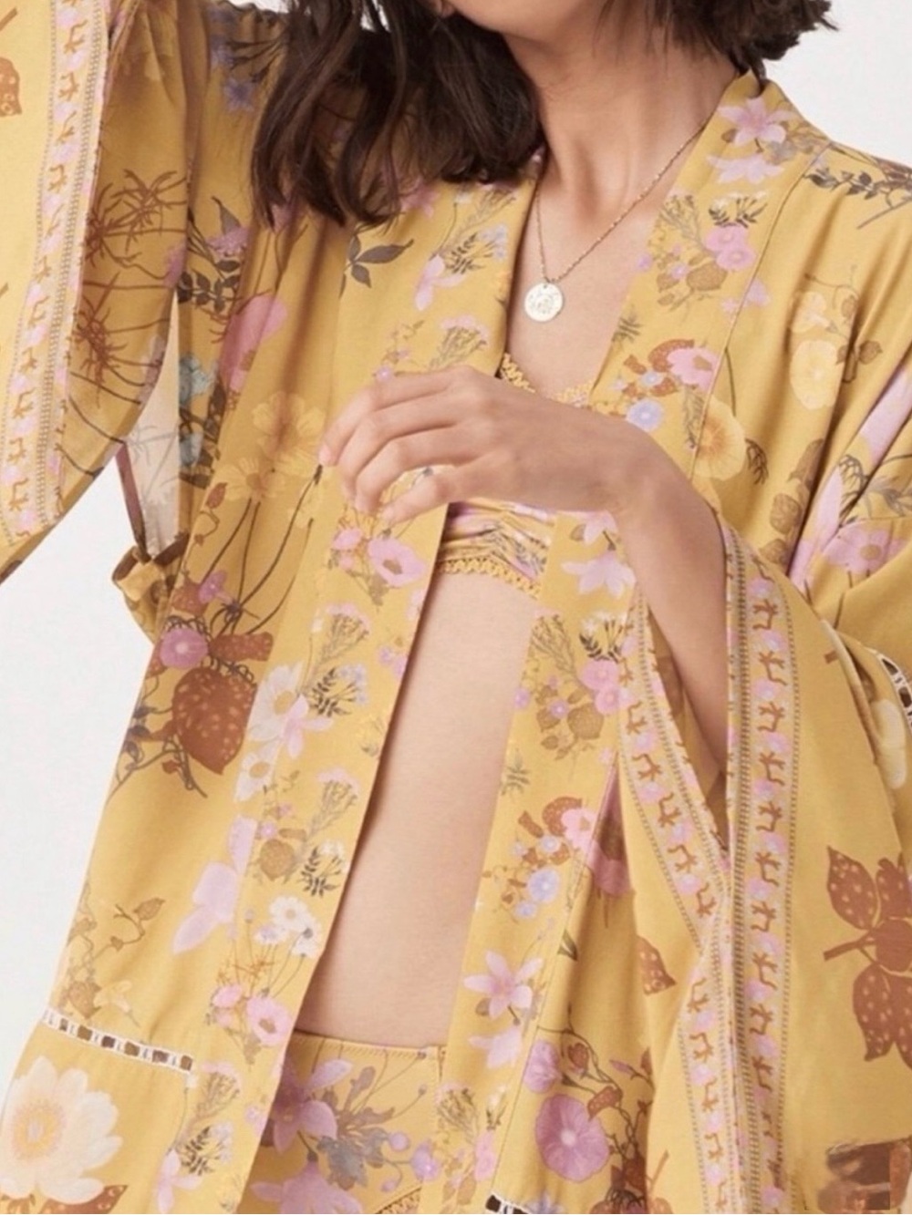 SPELL Wild Bloom Kimono Robe S/M - Picture 5 of 12